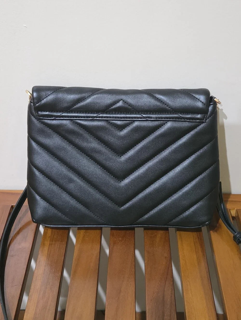 A New Day Black Quilted Chain-Accent Shoulder Bag